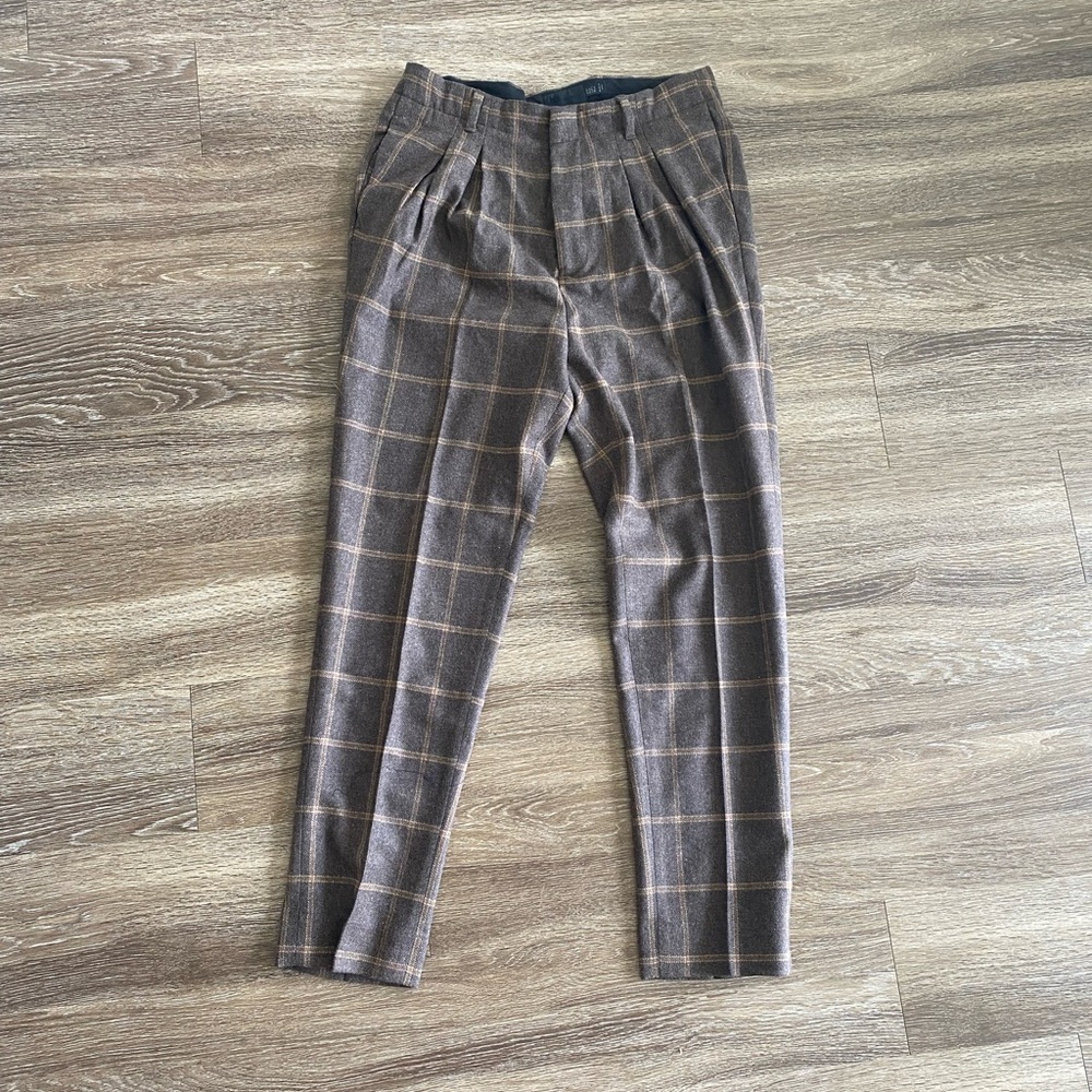 ASOS wool blend pleated trousers